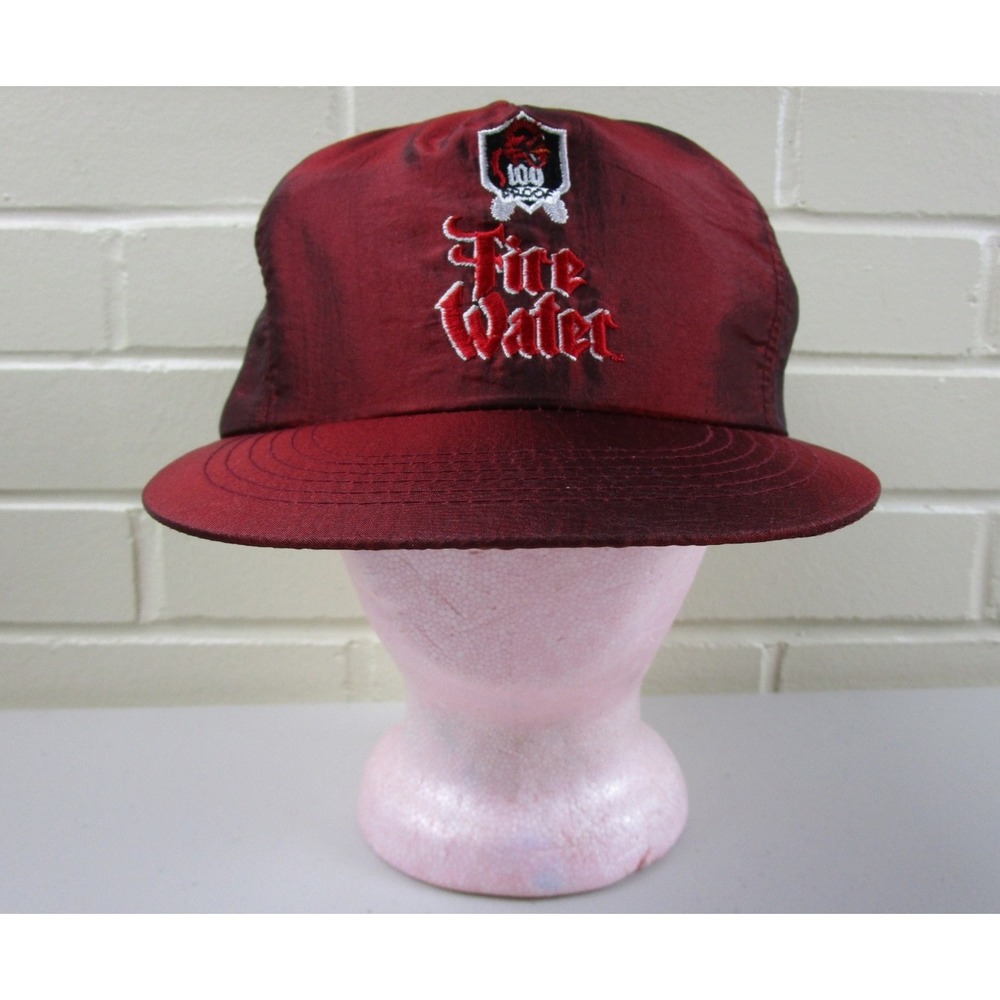 Vintage 90s Ocean Fire Water 100 Proof Trucker Hat Satin Snapback Iridescent 2